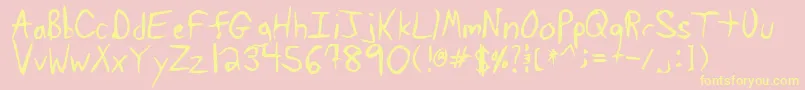 Tawab Font – Yellow Fonts on Pink Background