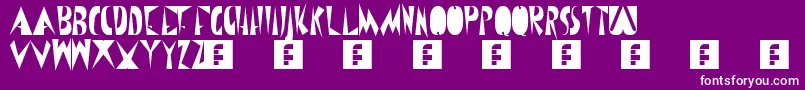 ConfessionsOfASinner-Schriftart – Weiße Schriften auf violettem Hintergrund