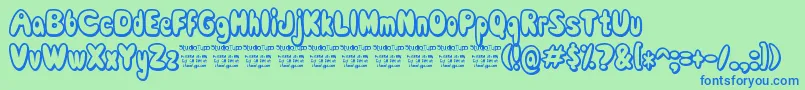 ComicWhiteRabbit Font – Blue Fonts on Green Background