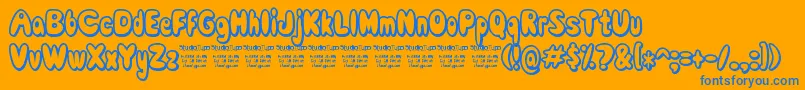 ComicWhiteRabbit Font – Blue Fonts on Orange Background