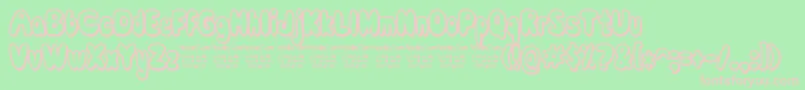 Czcionka ComicWhiteRabbit – różowe czcionki na zielonym tle