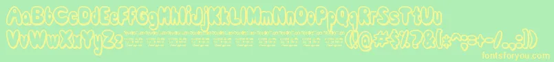 ComicWhiteRabbit Font – Yellow Fonts on Green Background