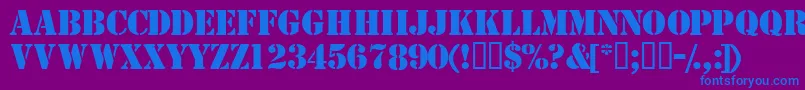 TemplatecapssskBold-Schriftart – Blaue Schriften auf violettem Hintergrund