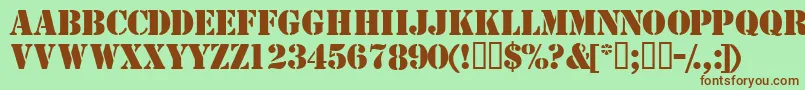 TemplatecapssskBold Font – Brown Fonts on Green Background