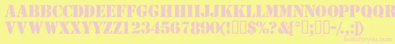 TemplatecapssskBold Font – Pink Fonts on Yellow Background