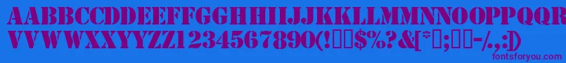 TemplatecapssskBold Font – Purple Fonts on Blue Background