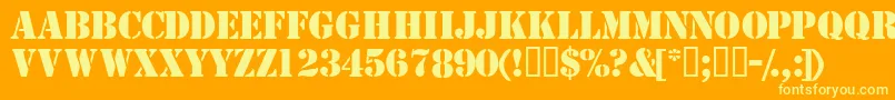 TemplatecapssskBold Font – Yellow Fonts on Orange Background