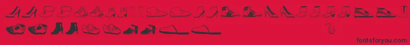 Womenandshoes-fontti – mustat fontit punaisella taustalla