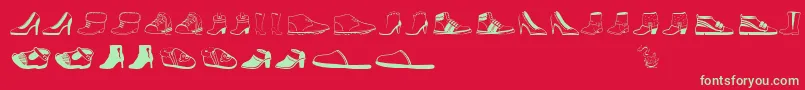 Police Womenandshoes – polices vertes sur fond rouge
