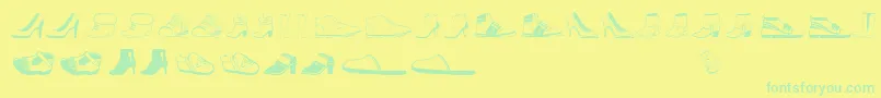 Czcionka Womenandshoes – zielone czcionki na żółtym tle