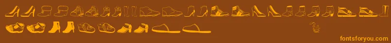 Womenandshoes Font – Orange Fonts on Brown Background