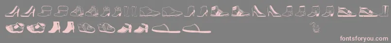 Womenandshoes-fontti – vaaleanpunaiset fontit harmaalla taustalla