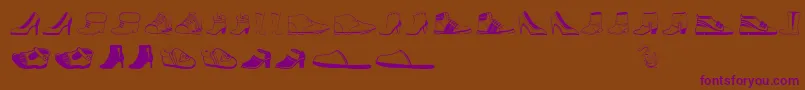 Womenandshoes-Schriftart – Violette Schriften auf braunem Hintergrund