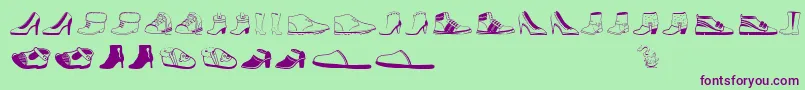 Womenandshoes-fontti – violetit fontit vihreällä taustalla