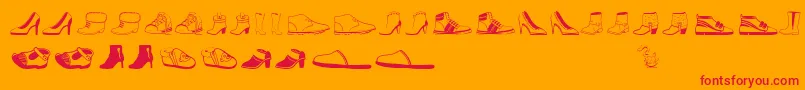 Шрифт Womenandshoes – красные шрифты на оранжевом фоне
