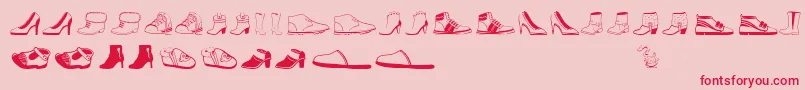 Шрифт Womenandshoes – красные шрифты на розовом фоне