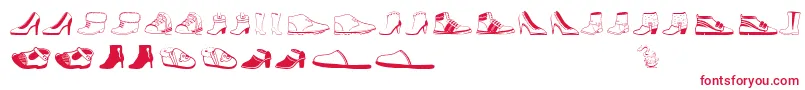 フォントWomenandshoes – 白い背景に赤い文字