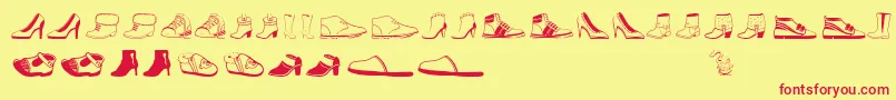 Womenandshoes Font – Red Fonts on Yellow Background