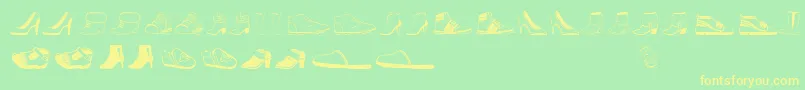Шрифт Womenandshoes – жёлтые шрифты на зелёном фоне