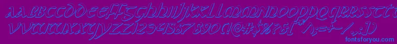 Foucault3Dital-Schriftart – Blaue Schriften auf violettem Hintergrund
