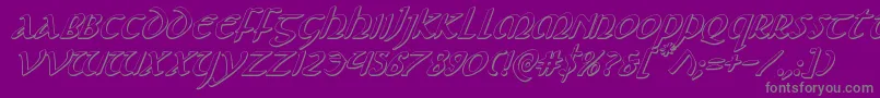 Foucault3Dital Font – Gray Fonts on Purple Background