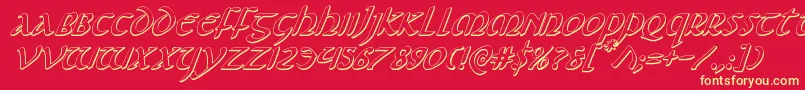 Foucault3Dital Font – Yellow Fonts on Red Background