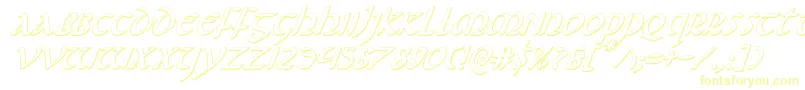 Foucault3Dital Font – Yellow Fonts on White Background