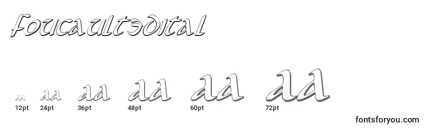 Размеры шрифта Foucault3Dital