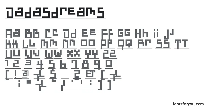 Шрифт Dadasdreams – алфавит, цифры, специальные символы