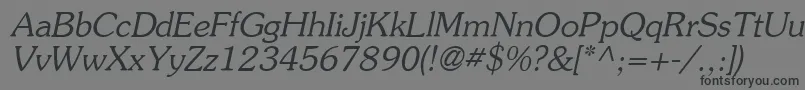 Шрифт AgsouvenircyrItalic – чёрные шрифты на сером фоне