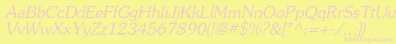 Шрифт AgsouvenircyrItalic – розовые шрифты на жёлтом фоне