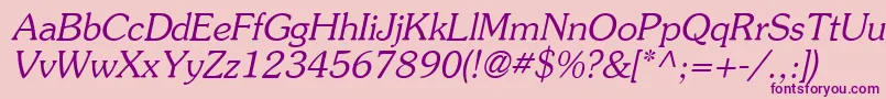 AgsouvenircyrItalic Font – Purple Fonts on Pink Background