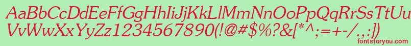 AgsouvenircyrItalic Font – Red Fonts on Green Background