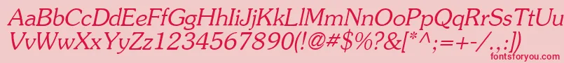 AgsouvenircyrItalic Font – Red Fonts on Pink Background