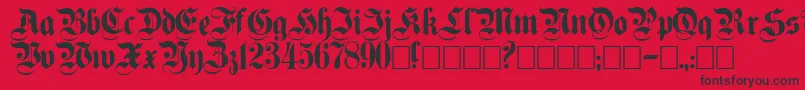 Plaingermanica Font – Black Fonts on Red Background