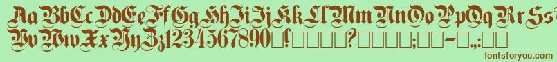 Plaingermanica Font – Brown Fonts on Green Background