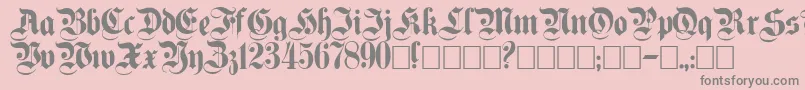 Plaingermanica-Schriftart – Graue Schriften auf rosa Hintergrund