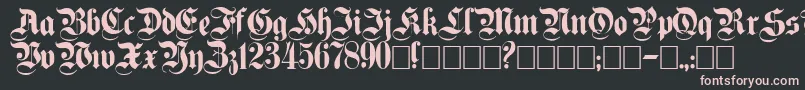 Plaingermanica Font – Pink Fonts on Black Background