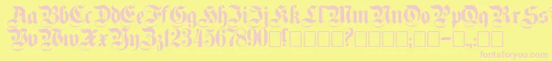 Plaingermanica Font – Pink Fonts on Yellow Background