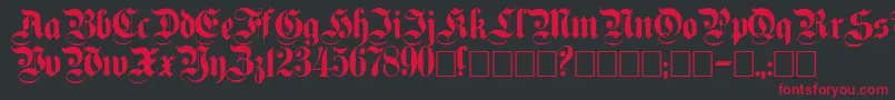 Plaingermanica Font – Red Fonts on Black Background