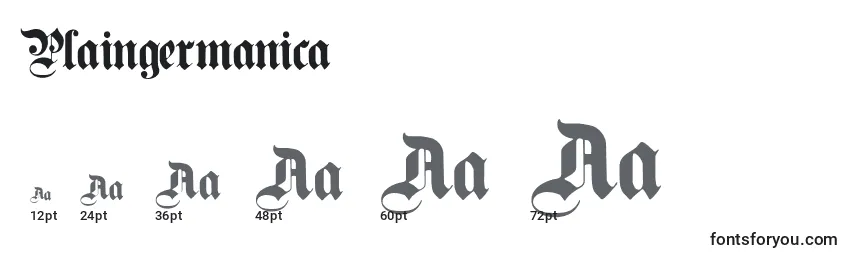 Plaingermanica Font Sizes