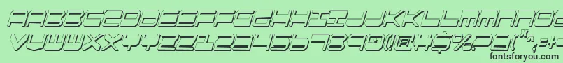 Czcionka QuickgearShadowItalcon – czarne czcionki na zielonym tle
