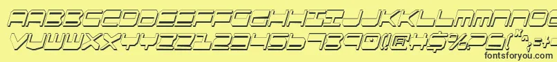 QuickgearShadowItalcon Font – Black Fonts on Yellow Background