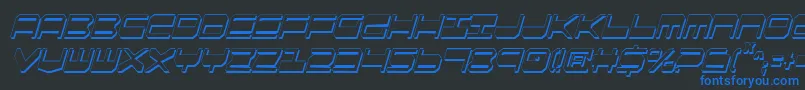 Шрифт QuickgearShadowItalcon – синие шрифты на чёрном фоне