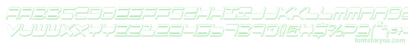 QuickgearShadowItalcon-Schriftart – Grüne Schriften auf weißem Hintergrund