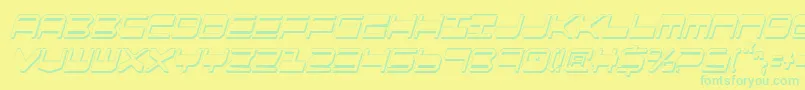 QuickgearShadowItalcon Font – Green Fonts on Yellow Background