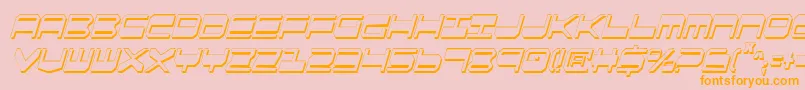 QuickgearShadowItalcon-Schriftart – Orangefarbene Schriften auf rosa Hintergrund