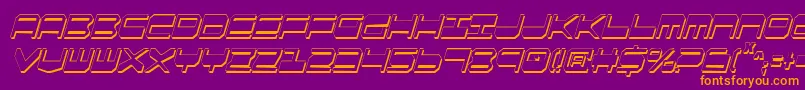 QuickgearShadowItalcon Font – Orange Fonts on Purple Background