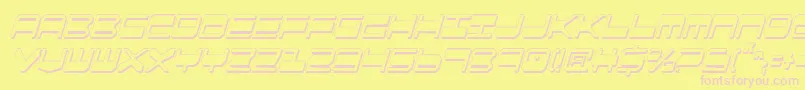 QuickgearShadowItalcon Font – Pink Fonts on Yellow Background