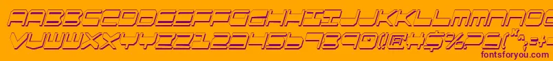 Fonte QuickgearShadowItalcon – fontes roxas em um fundo laranja